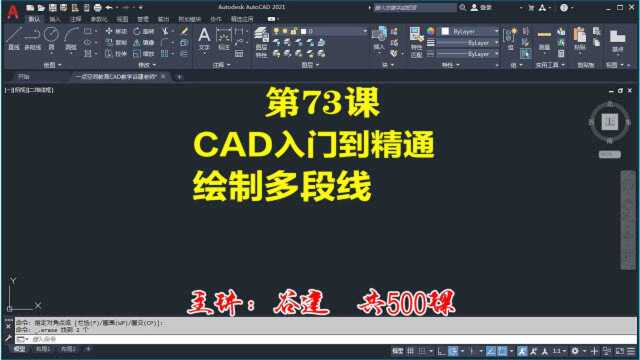 AutoCAD2021绘制多段线,cad零基础入门教程全集