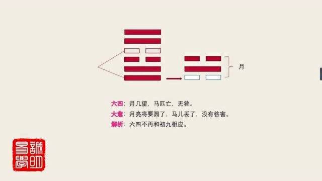 《诚明易学》易经卦爻辞详解——中孚卦六四:月既望,马匹亡