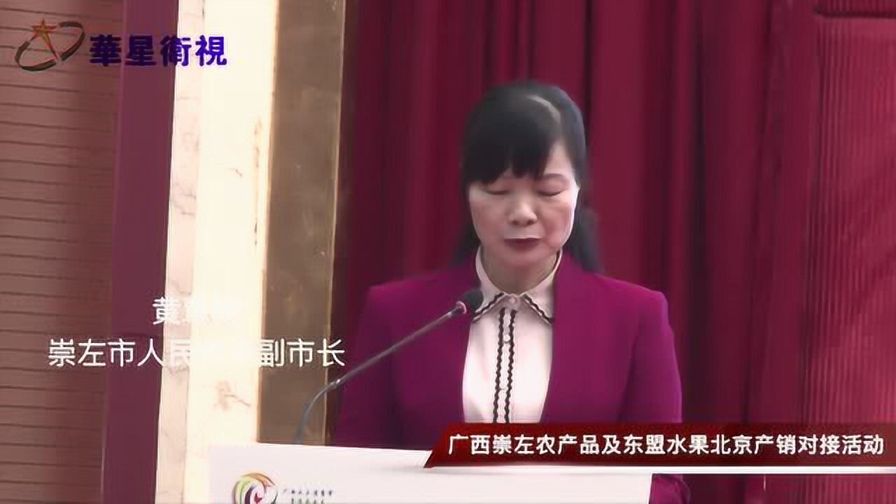 广西崇左农产品及东盟水果北京产销对接活动-黄覃梅副市长发言