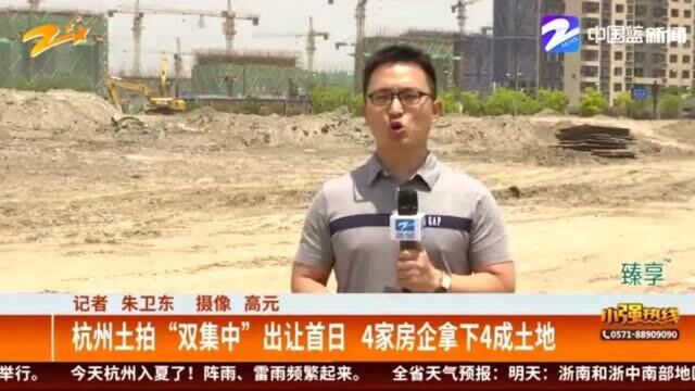 杭州土拍“双集中”出让首日 4家房企拿下4成土地