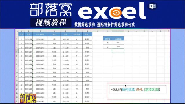 excel数据筛选求和视频:通配符条件筛选求和公式