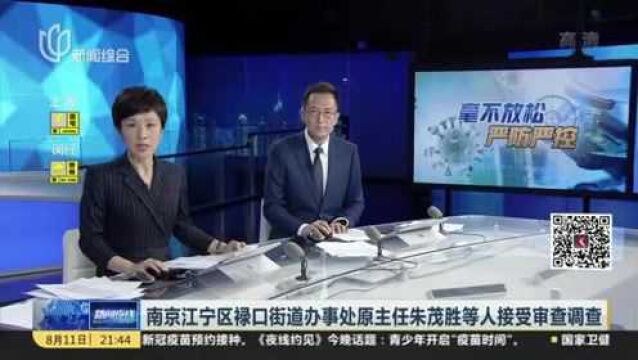 南京江宁区禄口街道办事处原主任朱茂胜等人接受审查调查