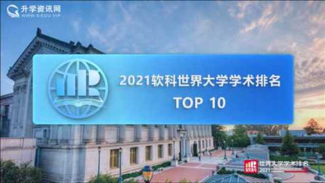 【升学资讯网】2021软科世界大学学术排名TOP10 哈佛大学19年蝉联全球第一