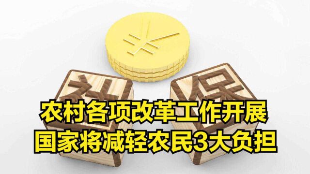 2021年农村各项改革工作开展:国家将会减轻农民的3大负担!