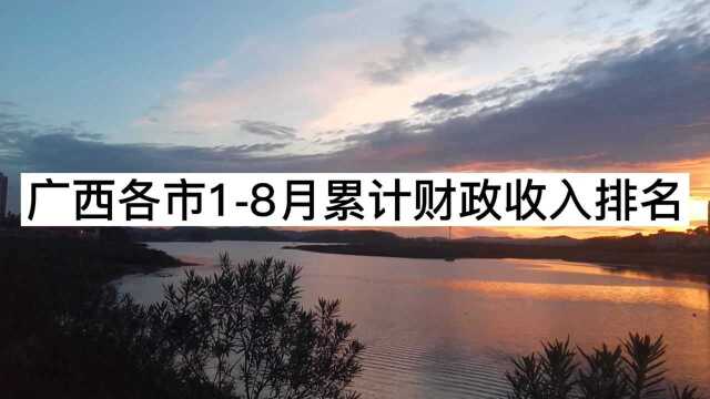 广西各市1到8月累计财政收入排名,北部湾沿海城市超玉林,桂林呢