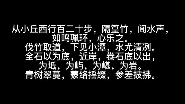 自学播音腔第二天,柳宗元——《小石潭记》