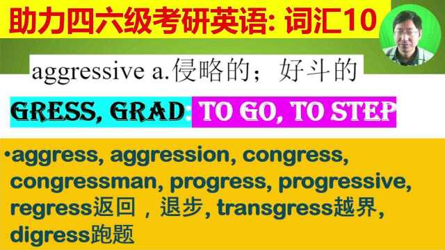 适合所有人:词根gress, grad助记20+单词,四六级考研冲刺打卡