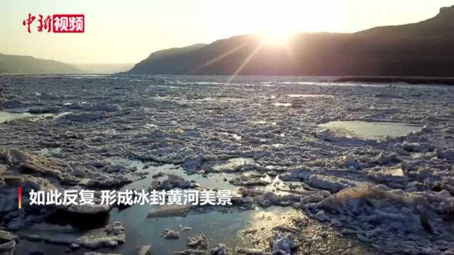 山西河曲:赏黄河流凌奇观