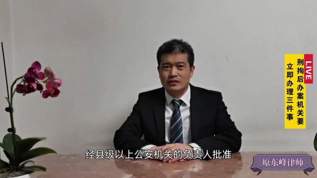 北京刑事律师刑事拘留后办案机关要立即办理3件事