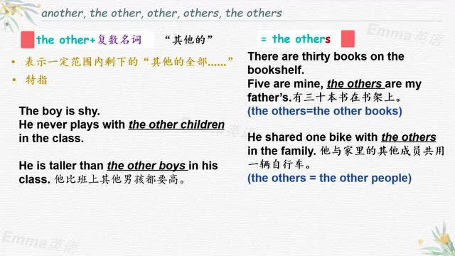 小学英语语法other,the other,others,the others的区别(视频版)