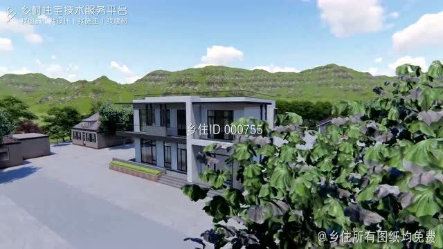 【免费图纸 】土建造价参考80万,面宽17.4m*进深14.5m 二层现代风格别墅