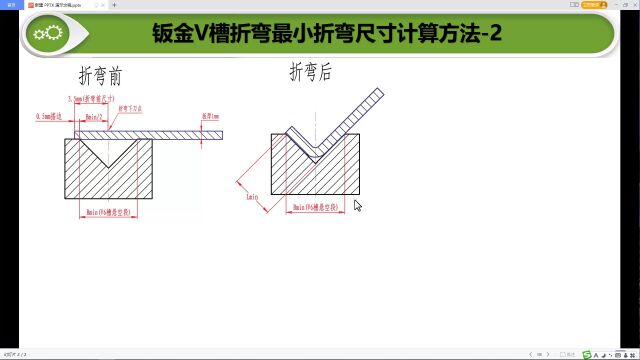 钣金常规V槽折弯最小尺寸的两种计算方法