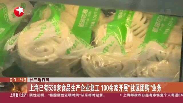 上海已有539家食品生产企业复工 100余家开展“社区团购”业务