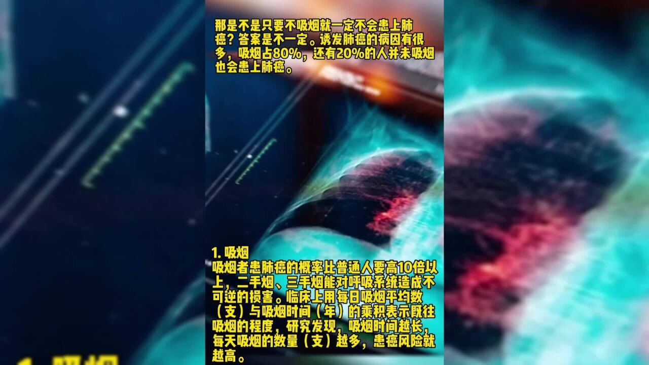 不吸烟也会患上肺癌?这些诱因一定要注意