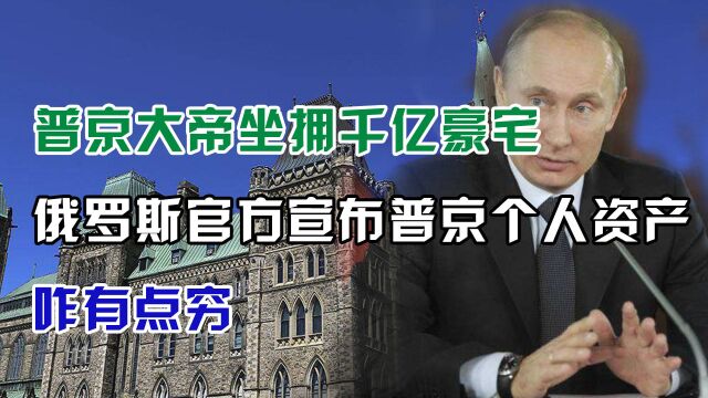 普京大帝坐拥千亿豪宅?俄罗斯官方宣布普京个人资产,咋有点穷?