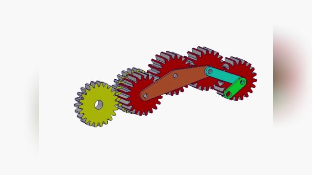图114 齿轮连杆组合机构的转动素材