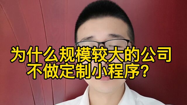 为什么规模较大的公司,不做定制小程序开发?