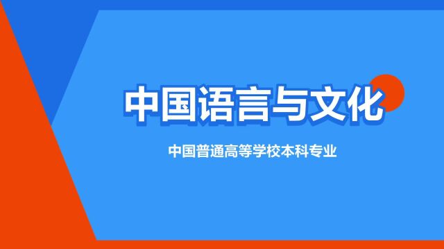 “中国语言与文化”是什么意思?