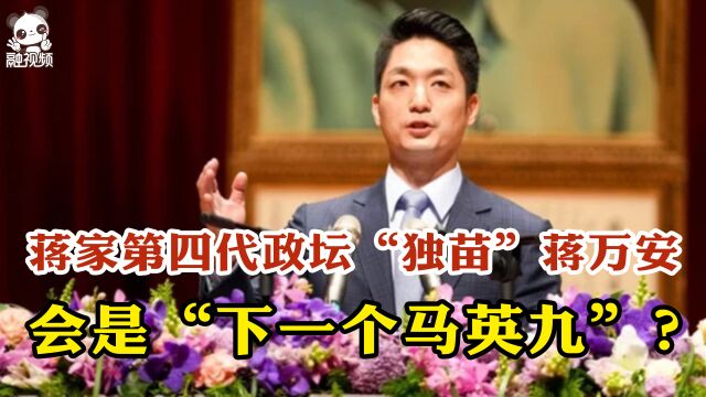 蒋家第四代政坛“独苗”蒋万安 会是“下一个马英九”?