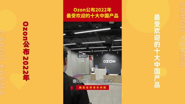 Ozon公布2022年最受欢迎的十大中国产品