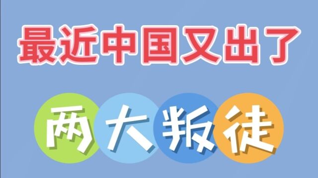 中国又出了两大叛徒,一起来看看,有你认识的吗?