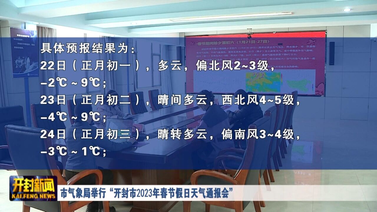 市气象局举行“开封市2023年春节假日天气通报会”