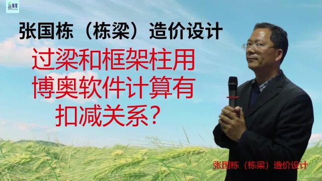 张国栋(栋梁)造价设计:过梁和框架柱用博奥软件计算有扣减关系?