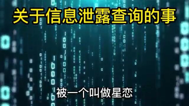 关于信息泄露查询的事