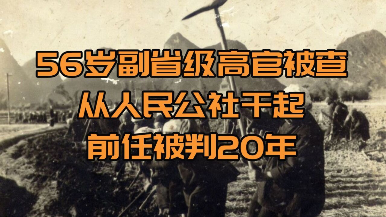 56岁副省级高官被查,从人民公社干起,前任被判20年