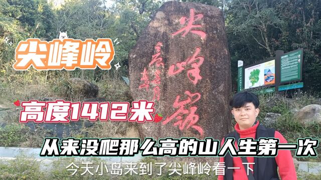 小岛第一次晚上3点钟来爬山,尖峰岭高度1412米高人生第一次风景