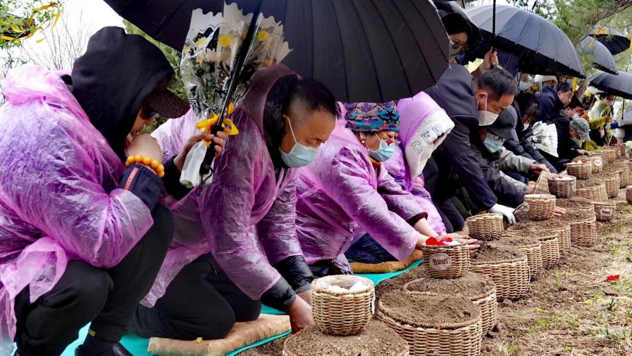 濛濛细雨中,生态葬清明公祭在长青园举行