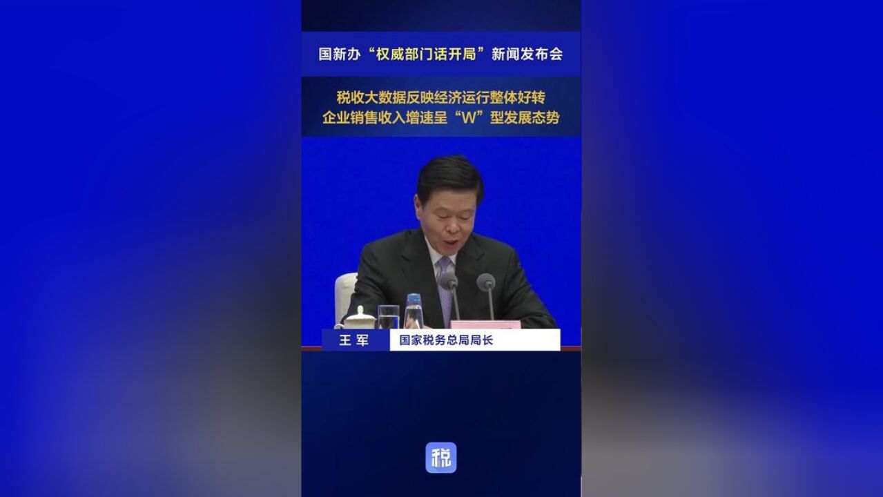 税收大数据反映经济运行整体好转,企业销售收入增速呈“W”型发展态势