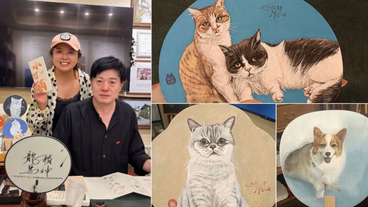 杭州“猫叔”火了,他的每一幅宠物画都藏着一个温暖故事