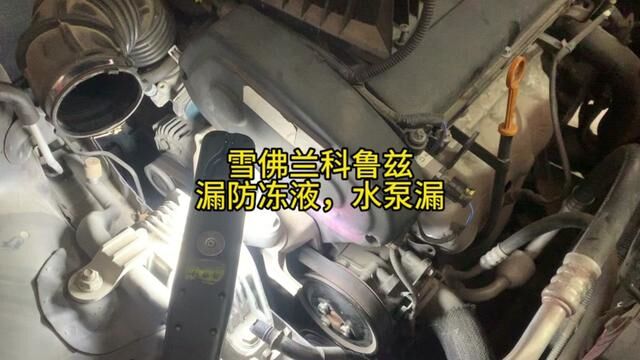 雪佛兰科鲁兹漏防冻液,水泵漏,更换… #修车 #威海经区