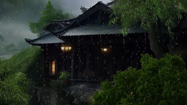 古镇听雨,快速助眠入睡,收藏循环聆听,轻柔雨声深度催眠