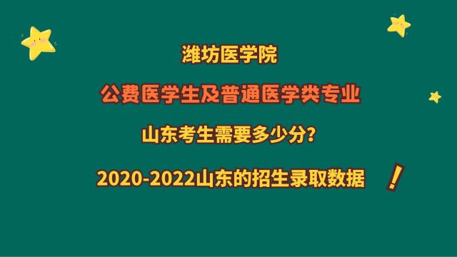 潍坊学院,公费医学生及普通医学专业,山东考生多少分?省排名?