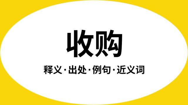 “收购”是什么意思?