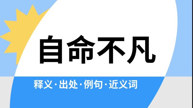 “自命不凡”是什么意思?