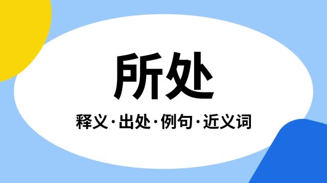 “所处”是什么意思?