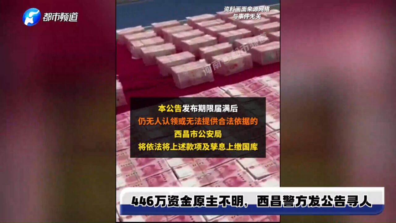 446万诈骗所得资金原主不明,西昌警方发公告寻人:6个月无人认领,将上缴国库