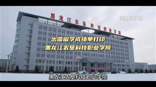 鸿雁寄锦出国留学成绩单证明打印 黑龙江农垦科技职业学院