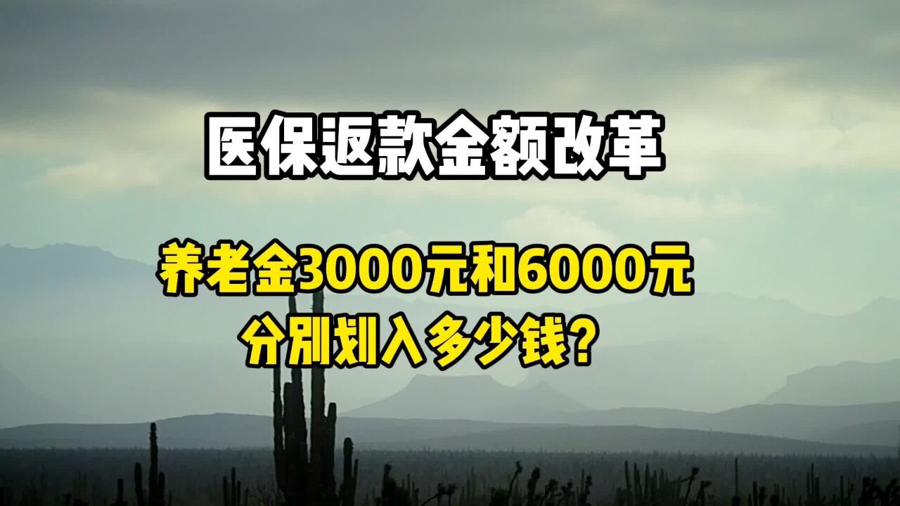 退休医保返还金额改革,养老金3000元和6000元,分别划入多少钱?