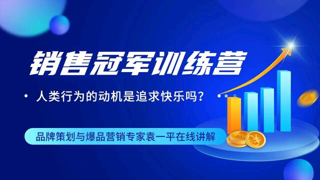 名师课程 | 袁一平《销售冠军训练营》人类行为的动机是追求快乐吗?