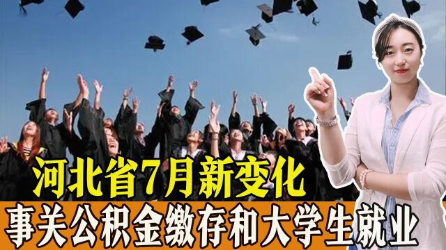 河北7月新变化,事关公积金缴存基数、大学生就业,一起了解!