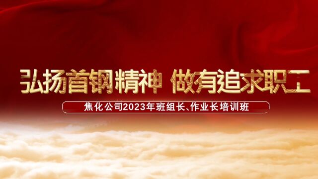 2023年焦化公司班组长、作业长培训班视频