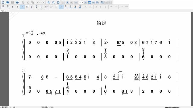 约定 拇指琴简谱