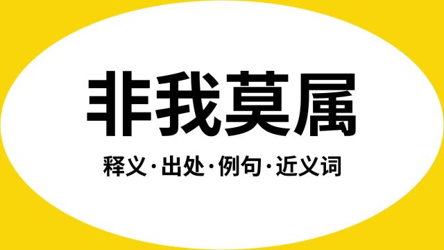 “非我莫属”是什么意思?