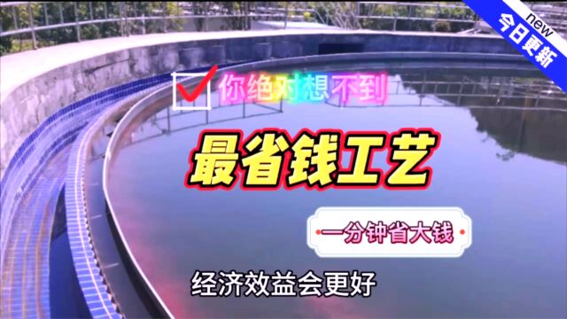 你绝对想不到!污水处理厂最省钱的工艺