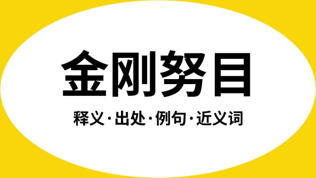 “金刚努目”是什么意思?