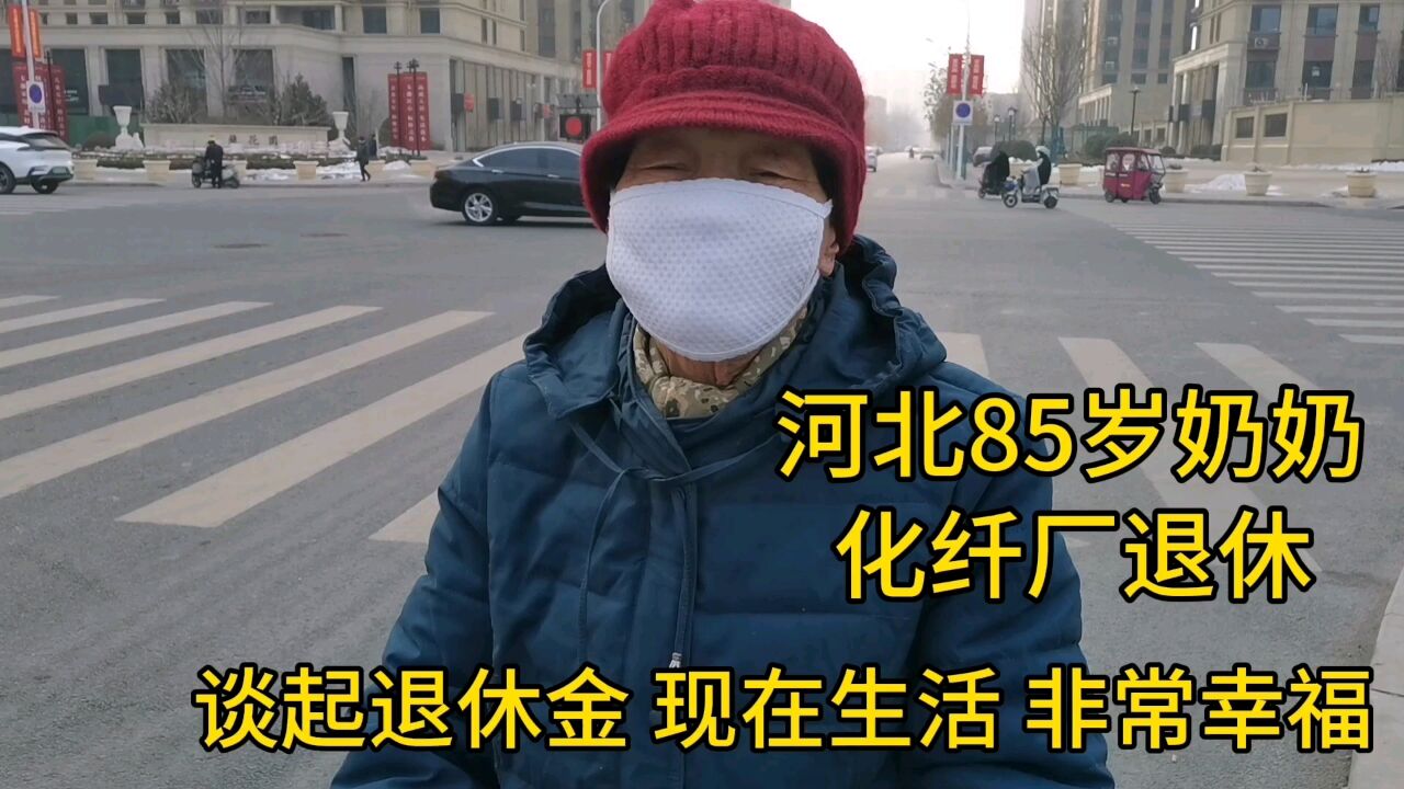 河北85岁奶奶,化纤厂退休,谈起退休金,现在生活,非常幸福!